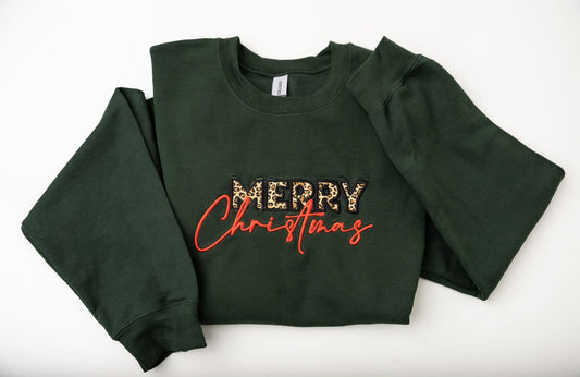 Merry Christmas Leopard Sweatshirt